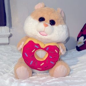 Hilary the Hamster Eating a Doughnut Plush